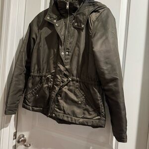 Girls H&M Olive Green Hooded Jacket Size 12